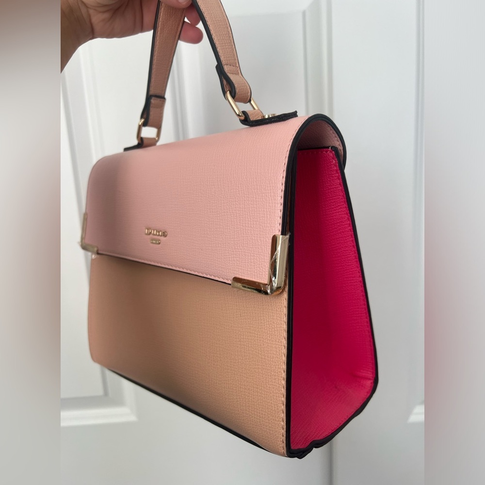 Pink and tan Dune hand bag